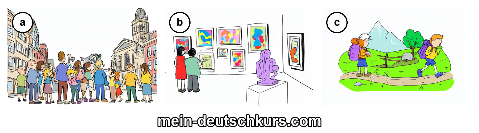 Welcher Vorschlag für den Firmenausflug in diesem Jahr gefällt beiden?